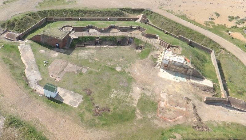 Shoreham Fort as it currently is from the sky