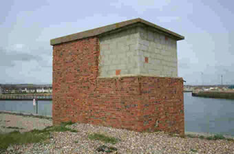 Bricked up aiming light tower at Shoreham Fort