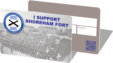 Friends of Shoreham Fort membership cards, front and back