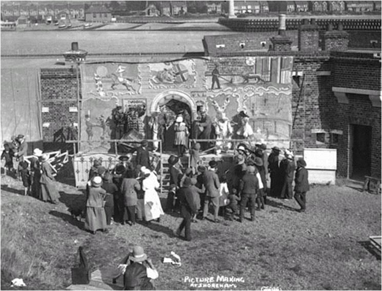 The first film made at the Fort using a backdrop