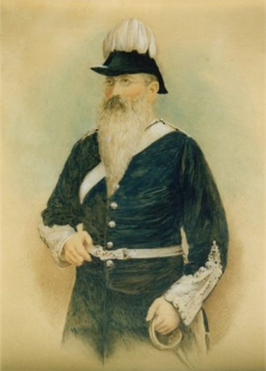 Charles Smith Hannington in the uniform of Colonel in Chief of the 1st Sussex Artillery Volunteers. Charles Smith Hannington in the uniform of Colonel in Chief of the 1st Sussex Artillery Volunteers.